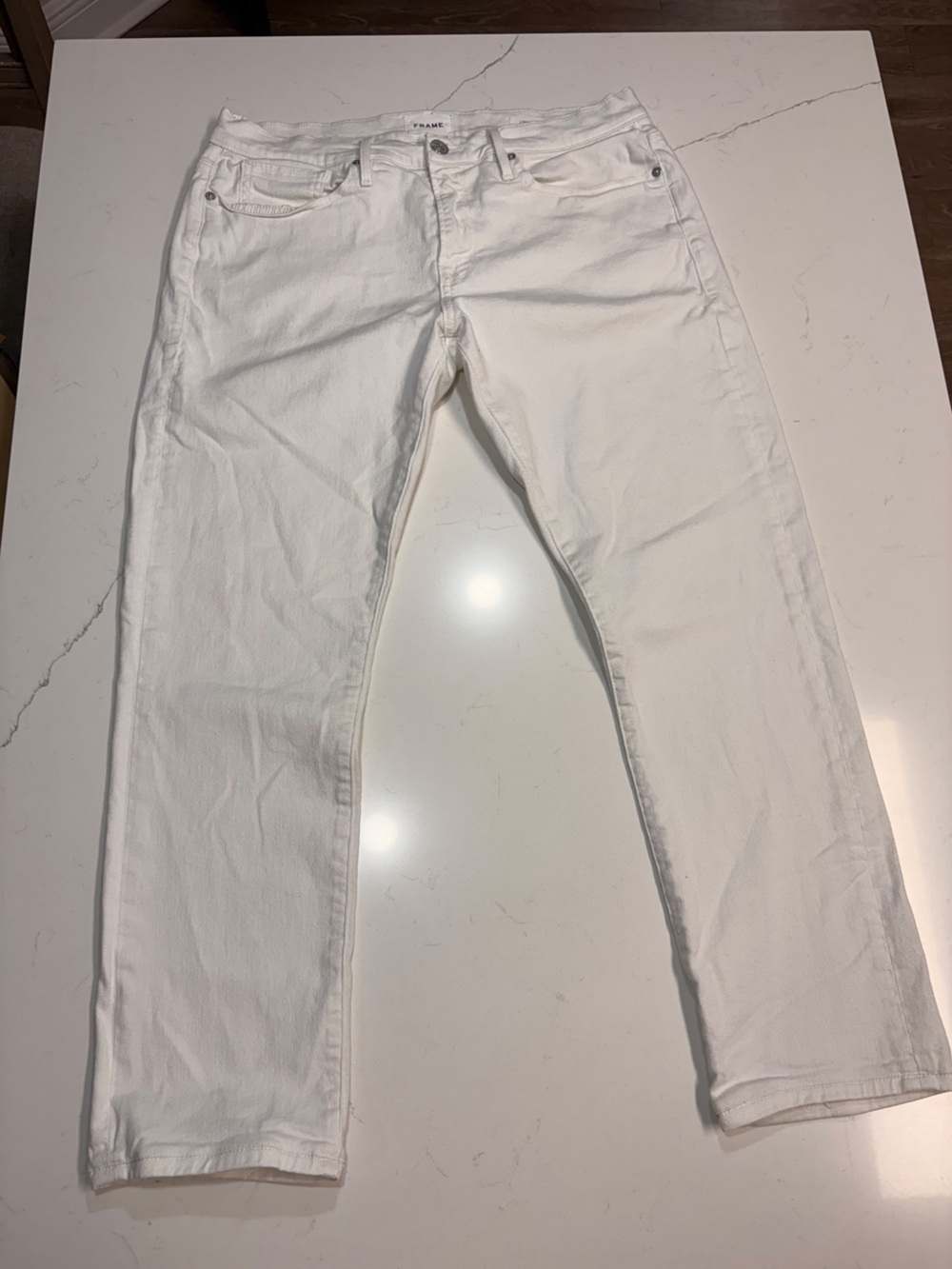 FRAME L'Homme Slim Jeans Men's 34x30 Palmer White Stretch Denim Comfort
